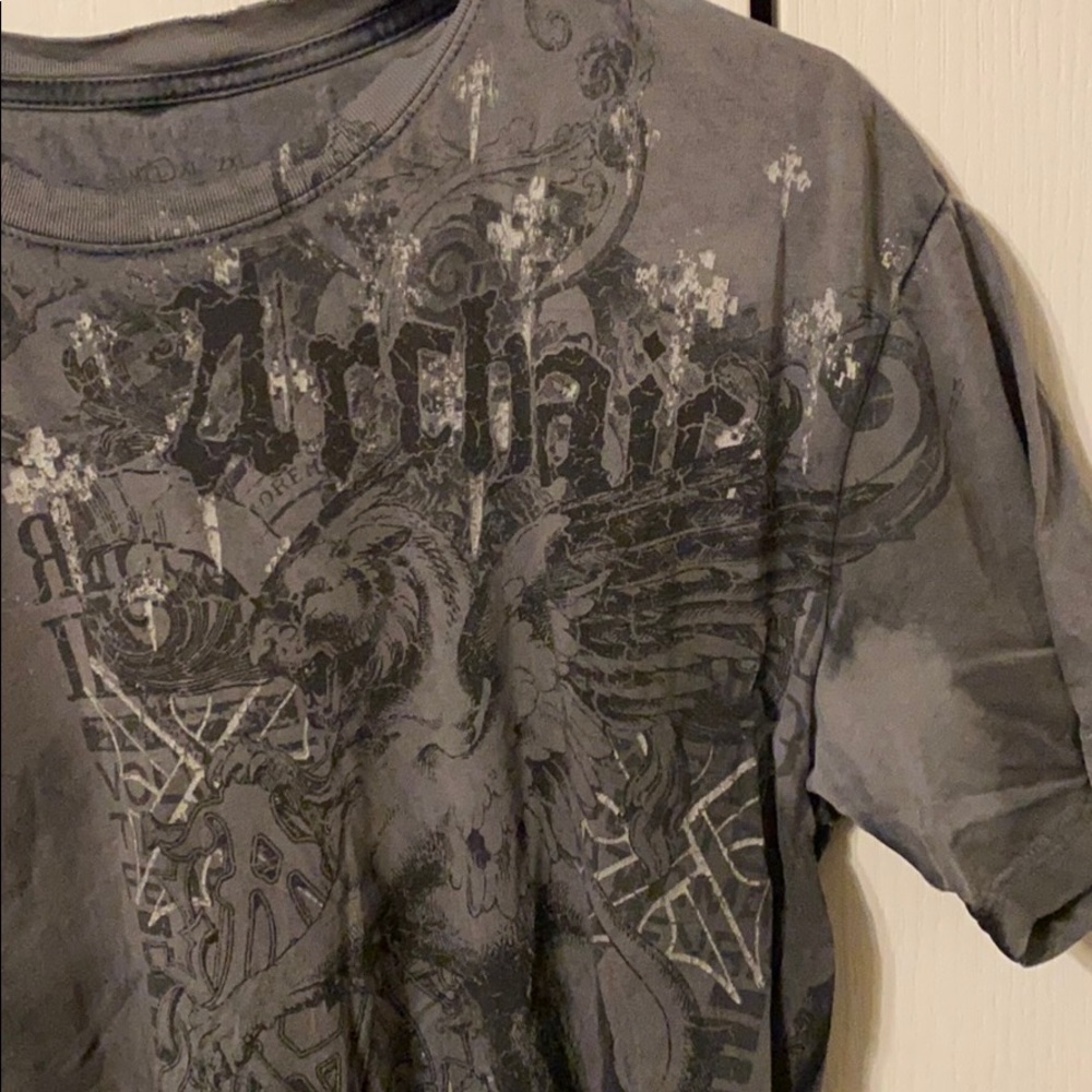 Dark Grey Gradient Archaic Short Sleeve Shirt (L)